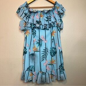 Guess Floral Dress Smocked Blue Size‎ Large